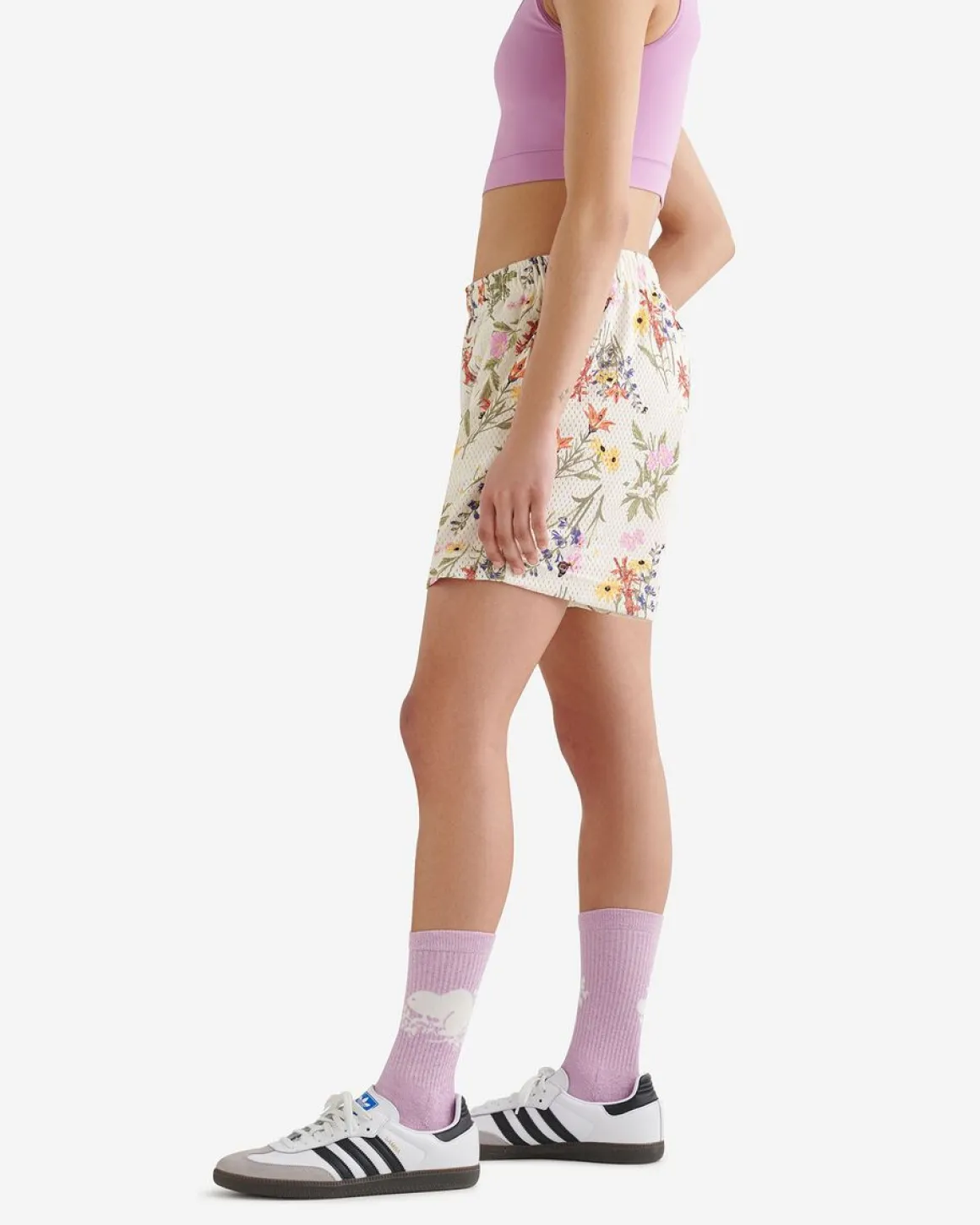 Floral Mesh Practice Short 5.5 Inch